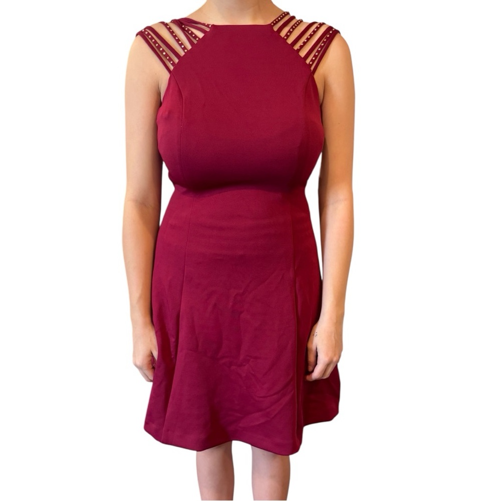 Guess Burgundy Strappy Mini Dress